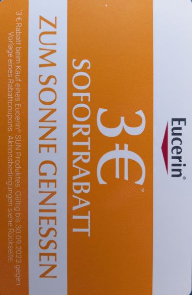 3 € Sofortrabatt auf Eucerin SUN Produkte
